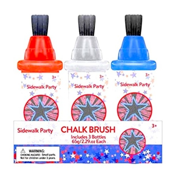 Sidewalk Party Glitter Chalk Brush. Outdoor Sidewalk Chalk  3 Bottles - Picture 1 of 6